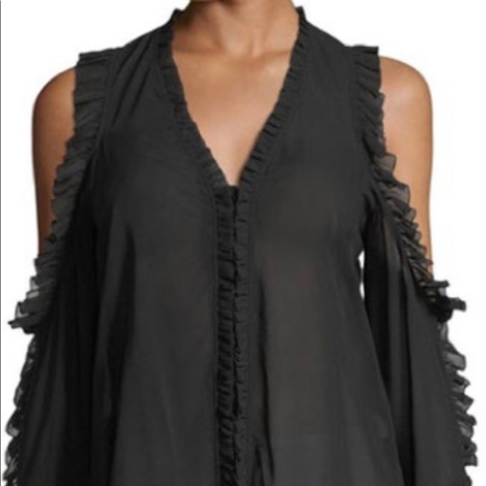 NWT Alice and Olivia Claudette Ruffled sheer top